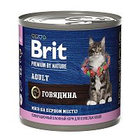 Консервы для кошек Brit Premium By Nature с мясом говядины  
