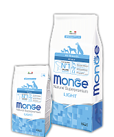 Сухой корм для собак всех пород низкокалорийный лосось с рисом, Monge Speciality Line All Breeds Adult Light Salmone