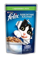 Felix кусочки в желе для кошек с кроликом