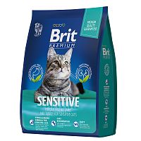 Корм с ягненком и индейкой для кошек с чувствительным пищеварением Brit (Брит) Premium Cat Sensitive