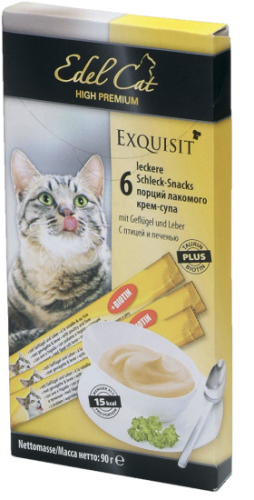 Лакомство для кошек всех пород и возрастов - Крем-суп с птицей и печенью, Edel Cat