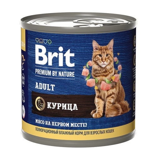 Консервы для кошек Brit Premium By Nature с мясом курицы