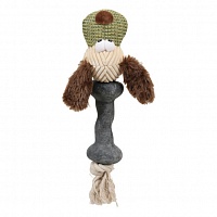 Игрушка для собак плюшевая комбинированная с пищалкой, "Собака", 25 см, Zolux
