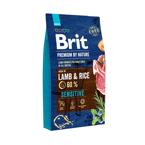 Сухой корм для собак с чувствительным пищеварением, Brit Premium By Nature Sensitive Lamb & Rice фото 3