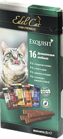 Лакомство для кошек с 8 месяцев - Мини-колбаски (16 шт) Ассорти 4 вида, Edel Cat