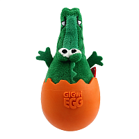 Игрушка для собак Крокодил в яйце с пищалкой (14 см), Gigwi