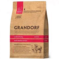 Сухой корм для собак средних/крупных пород, Ягненок/Индейка, Grandorf Lamb&Turkey Medium/Maxi