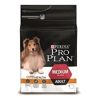 Сухой корм для взрослых собак средних пород, курица с рисом, Purina Pro Plan Medium Adult OPTIHEALTH