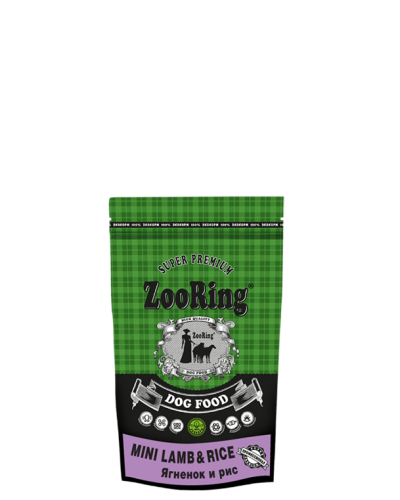 Корм для взрослых собак мини пород, Ягнёнок и Рис без пшеницы, ZooRing Mini Lamb&Rice фото 2