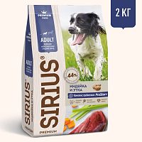 Сухой корм Сириус для взрослых собак средних пород (Индейка и Утка с овощами), Sirius