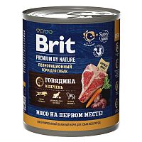 Консервы для собак Говядина и печень, Brit Premium By Nature Red Meat & Liver