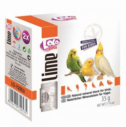 Минеральный камень натуральный для птиц, LoLo Pets Mineral block for birds - Natural
