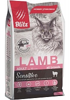 Сухой корм для взрослых кошек «Ягнёнок», Blitz For Adult Cats Lamb