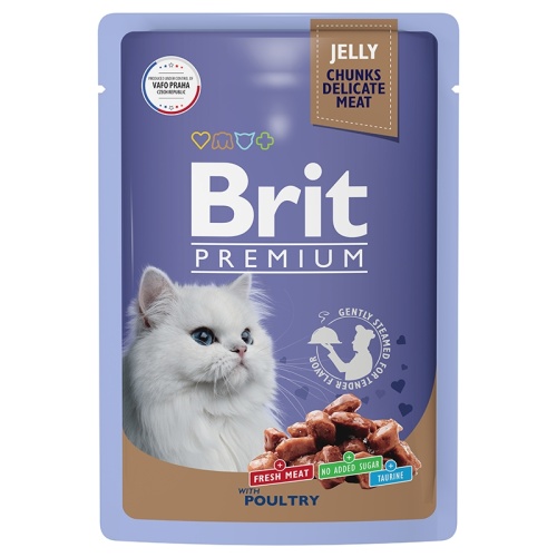 Пауч для кошек Ассорти из Птицы в желе, Brit Premium Poultry