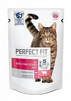 Корм Perfect Fit сухой корм для взрослых кошек, с говядиной, PERFECT FIT Adult Beef 10*650g