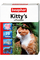 Кормовая добавка  для  кошек с протеином Kitty's + Protein (75 таб.), Beaphar