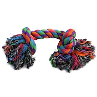 Игрушка для собак, разноцветная, "Верёвка 2 узла", 18 см, Triol