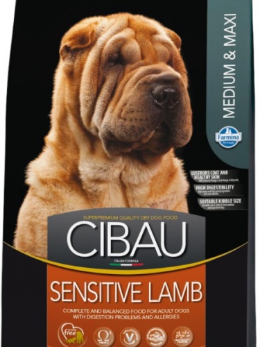 Сухой корм для взрослых собак средних и крупных пород, Farmina Cibau Sensitive Lamb Medium & Maxi