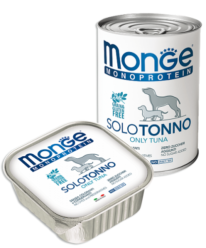 Консервы для собак паштет из тунца, Monge Dog Monoprotein Solo