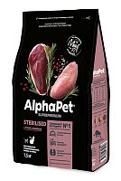 AlphaPet Superpremium сухой корм для стерилизованных кошек и кастрированных котов Индейка/Утка