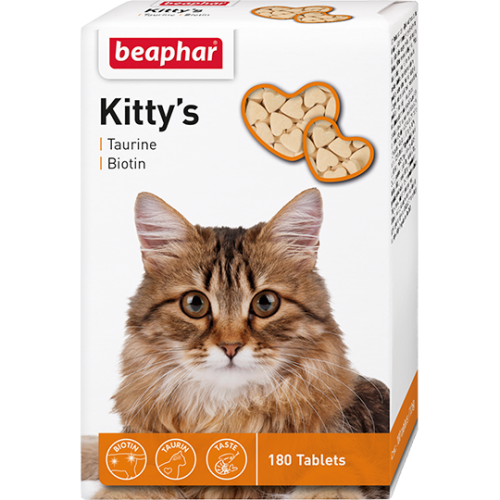Кормовая добавка для кошек с биотином и таурином Kitty's + Taurine-Biotine (180 таб.), Beaphar