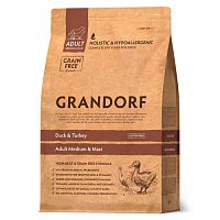 Сухой корм для собак средних и крупных пород, Утка/Индейка, Grandorf Duck&Turkey