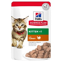 Консервы паучи для котят с индейкой, Hill's (Хиллс) Kitten with Turkey