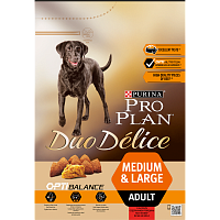 Сухой корм для взрослых собак, говядина с рисом, Purina Pro Plan Duo Delice