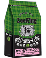 Корм для взрослых собак мини пород, Утка и Рис с глюкозамином и хондроитином, ZooRing Mini Active Dog