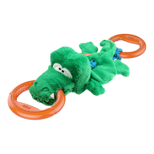 Игрушка для собак Крокодил на веревке с пищалкой (51 см), Gigwi фото 2