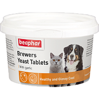 Кормовая добавка  для кошек и собак Пивные дрожжи с чесноком Brewers Yeast Tablets (250 таб.), Beaphar