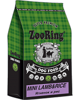 Корм для взрослых собак мини пород, Ягнёнок и Рис без пшеницы, ZooRing Mini Lamb&Rice