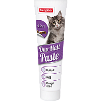Мальт-паста Дуо для кошек и котят с 12 недель для очищения кишечника Duo Malt Paste (100 г), Beaphar