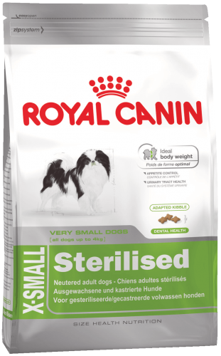 Сухой корм для стерилизованных собак миниатюрных пород с 10 месяцев, Royal Canin X-Small Sterilised