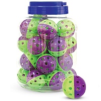 Игрушка для кошек "Мяч-погремушка", фиолетово-зеленый, d=4 см