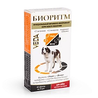 Витаминно-минеральный комплекс для щенков с 10 мес. и взрослых собак крупных пород Биоритм (48 таб.), Veda