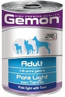 Консервы для собак облегченный паштет тунец, Gemon Dog Light
