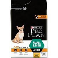 Сухой корм для взрослых собак мелких и карликовых пород, курица с рисом,  Purina Pro Plan Small & Mini Adult OPTIBALANCE