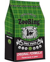 Корм для взрослых собак средних и крупных пород, Телятина и Рис, ZooRing Original Formula