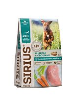 Сухой корм Сириус для взрослых собак крупных пород (Индейка с овощами), Sirius
