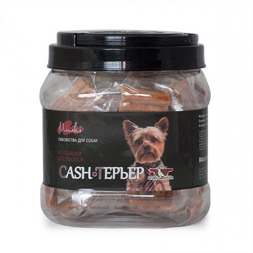 Лакомство для собак - Cash-Терьер (колбаски для мини пород лосось) Green Cuisine