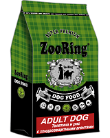 Корм для взрослых собак средних и крупных пород, Телятина и Рис с хондрозащитными агентами, ZooRing Adult Dog