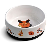 Миска керамическая для кошек на резинке "Лиса", Triol