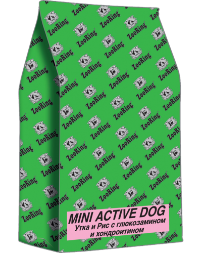 Корм для взрослых собак мини пород, Утка и Рис с глюкозамином и хондроитином, ZooRing Mini Active Dog фото 3