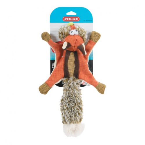 Игрушка для собак плюшевая с пищалкой, Оранжевая, "Белка-летяга", 38 см, Zolux