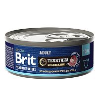 Консервы для кошек Brit Premium By Nature с мясом телятины со сливками