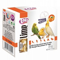 Минеральный камень с апельсином для птиц, LoLo Pets Mineral block for birds - Orange
