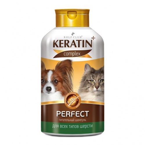 Шампунь Keratin+ Perfect для кошек и собак всех типов шерсти, KeratinComplex