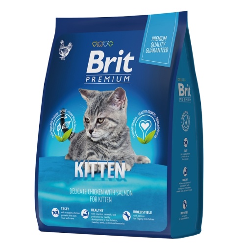 Корм с курицей и лососем для котят Brit (Брит) Premium Cat Kitten