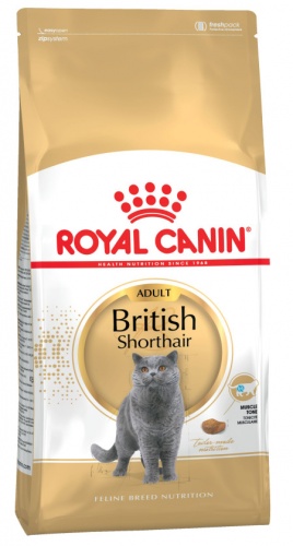 Корм для британских короткошерстных и шотландских вислоухих кошек в возрасте от 1 года и старше, Royal Canin British Shorthair Adult